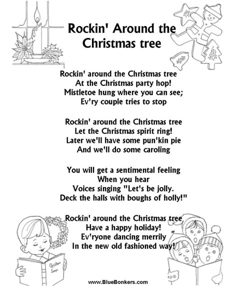 Lyrics For Rockin Around The Christmas Tree Printable